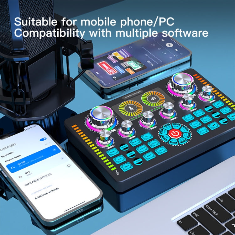 Q7 Live Streaming Sound Card Audio Mixer for Recording Live by buy2fix