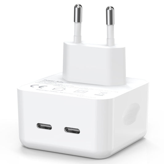 NORTHJO NOGAN3502 GaN PD PPS 35W Dual USB-C / Type-CWall Fast Charger, Plug Type:EU Plug(White) by NORTHJO