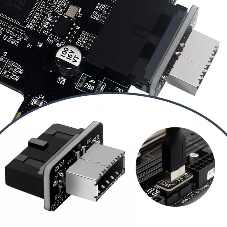 Motherboard USB3.0 19P/20P to TYPE-E Adapter by buy2fix