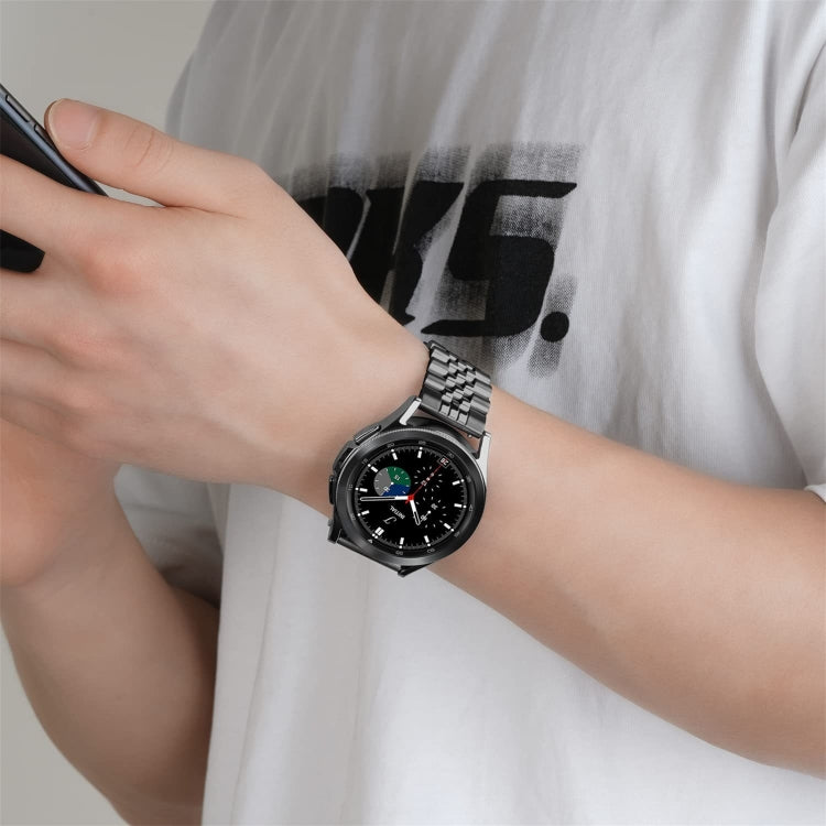 For Huawei Watch GT3 46mm Five Bull Half Round Stainless Steel Watch Band + Strap Removal Tool(Silver) by buy2fix