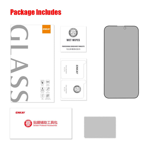 For iPhone 14 Pro ENKAY Hat-Prince 25 Degree Privacy 8K UHD AGC Tempered Glass Film by ENKAY
