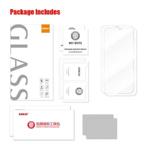 For iPhone 12 / 12 Pro 2pcs ENKAY Hat-Prince 0.1mm Ultrathin Anti-reflection Special Glass Film by ENKAY