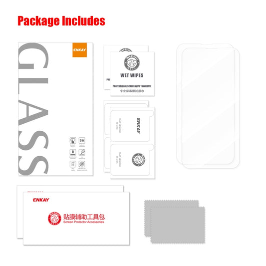 For iPhone 14 Pro 2pcs ENKAY Hat-Prince 0.1mm Ultrathin Anti-reflection Special Glass Film by ENKAY