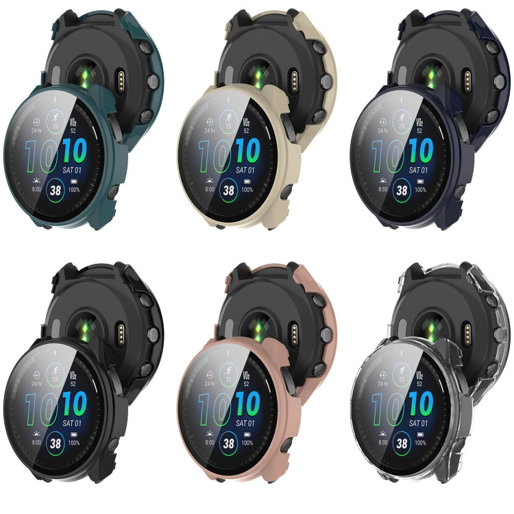 For Garmin Forerunner 965 PC + Toughened Film Integrated Watch Protective Case(Green) by buy2fix