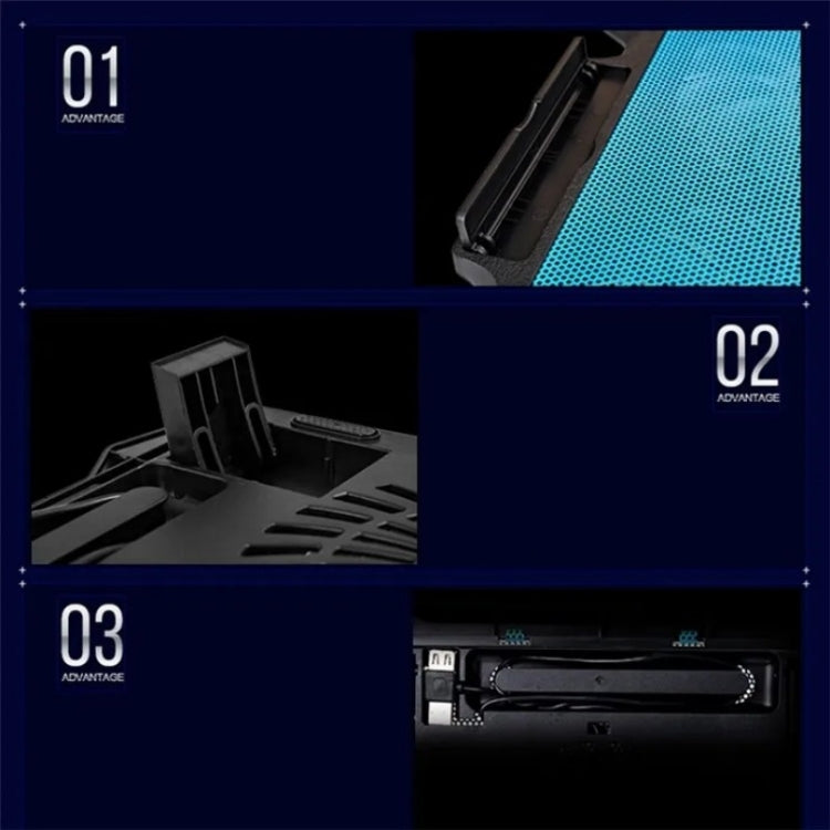 S200 Dual Silent Cooling Fan Portable Slim Notebook Cooling Pad for Laptop(Black) by buy2fix