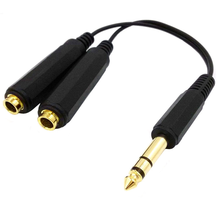 JUNSUNMAY 6.35mm 1/4 inch Male to Dual Female Stereo Audio Jack Adapter Cable, Length: 20cm by JUNSUNMAY