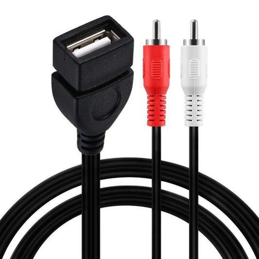 JUNSUNMAY USB 2.0 Female to 2 x RCA Male Video Audio Splitter Adapter Cable, Length:1.5m by JUNSUNMAY