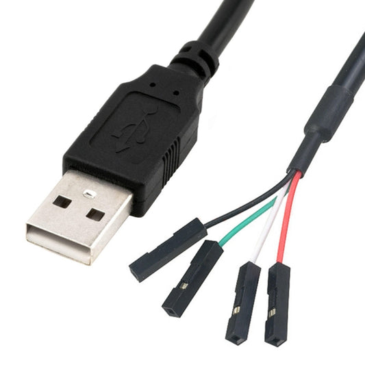 USB Male JUNSUNMAY USB 2.0 A to Female 4 Pin Dupont Motherboard Header Adapter Extender Cable, Length: 0.3m by JUNSUNMAY