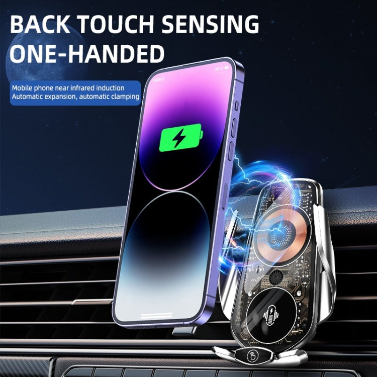 Q7 Magnetic Wireless Fast Charging Car Mobile Phone Charger Bracket with Start Button (Black) by buy2fix