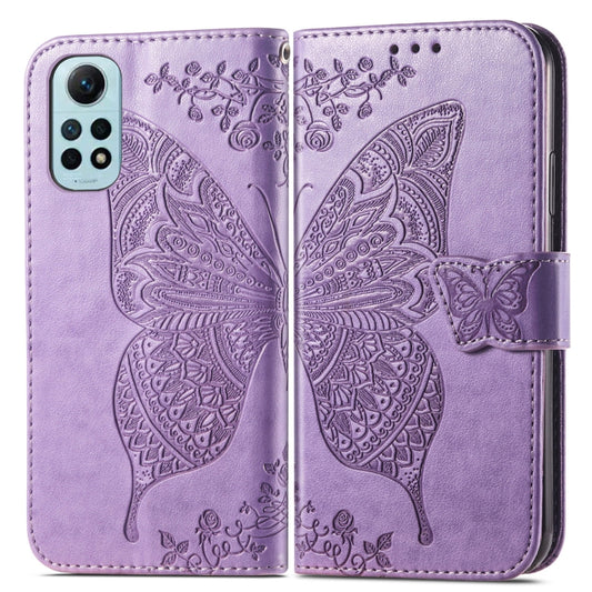 For Redmi Note 12 Pro 4G Butterfly Love Flower Embossed Leather Phone Case(Light Purple) by buy2fix