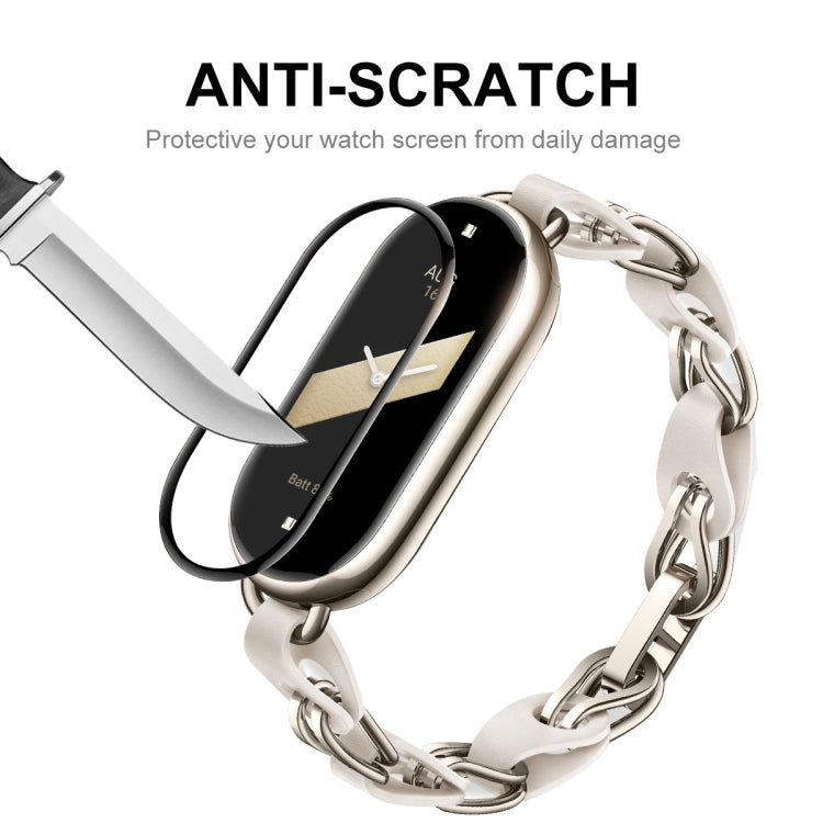 For Xiaomi Mi Band 8 ENKAY Hat-Prince 2 in 1 Set Full Coverage Screen Protector + Nylon Loop Watch Band(Black) by ENKAY