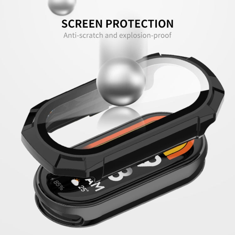For Xiaomi Mi Band 8 ENKAY Hat-Prince Full Coverage PC Frame + Tempered Glass Film Watch Case(Green) by ENKAY