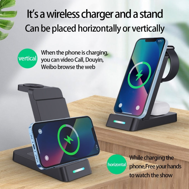 B20A 15W Qi Wireless Charger Charging Stand Compatible for iPhone iWatch Airpods(White) by buy2fix