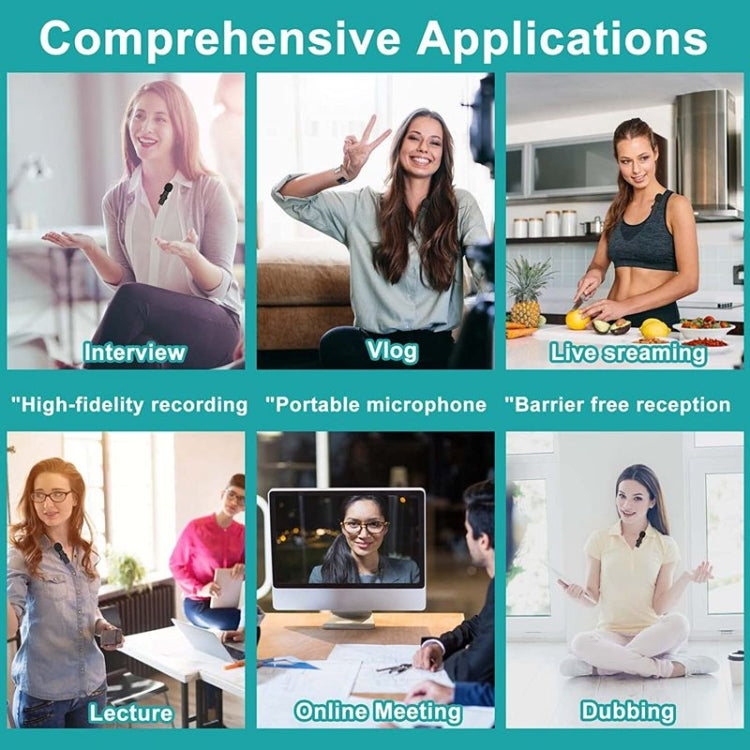 One by One Lavalier Wireless Noise Reduction Microphone for Phone / Camera / Laptop / MacBook with 3.5mm Receiver by buy2fix