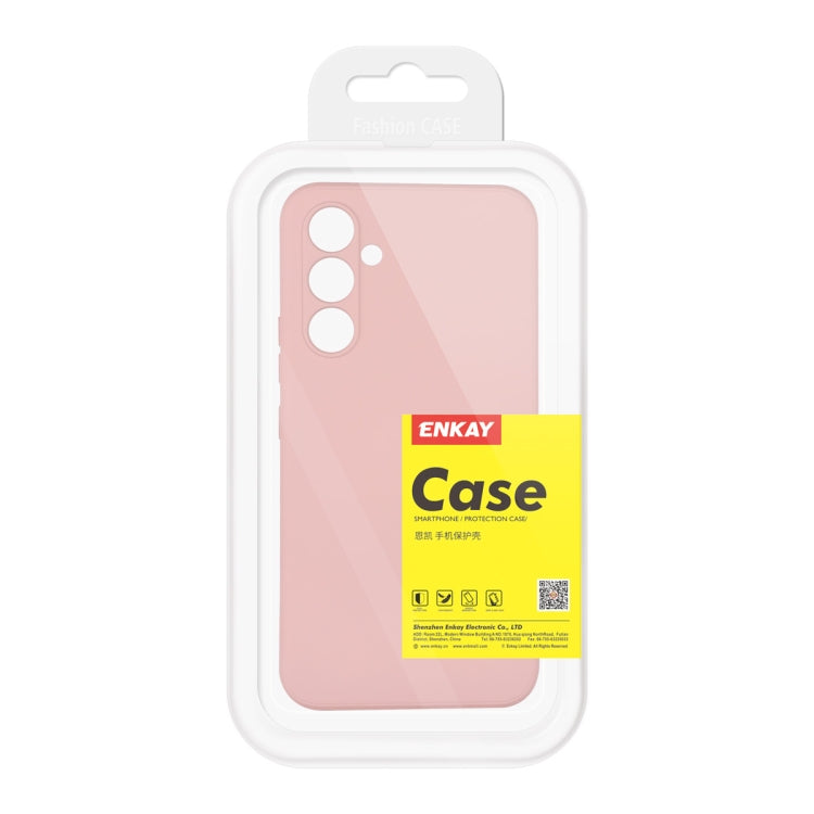 For Samsung Galaxy A54 5G ENKAY Liquid Silicone Phone Case with Tempered Film(Light Green) by ENKAY