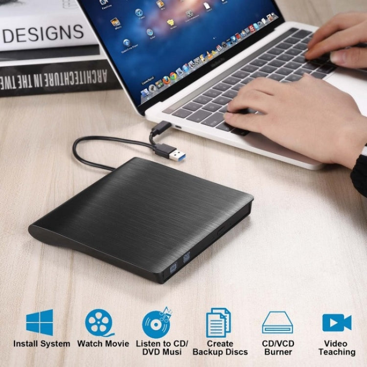 BT638 Notebook Desktop External USB 3.0 Portable CD Player CD-RW Optical Drive Burner by buy2fix