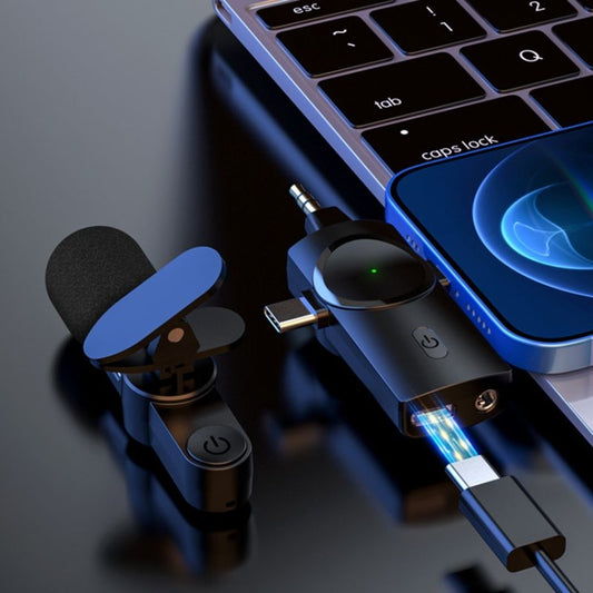 One by One 3 in 1 Lavalier Noise Reduction Wireless Microphone for iPhone / iPad / Android / Camera by buy2fix