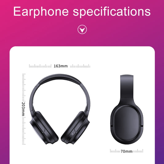 OY713 Blcak Music Headset Wireless BT5.0 Headphones Call Center Earphone With Microphone by buy2fix