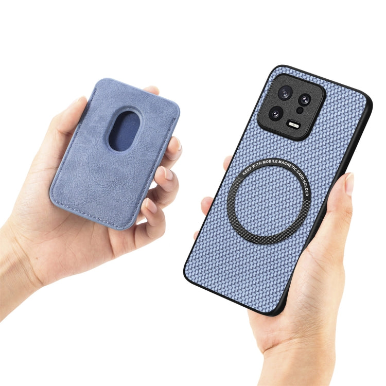 For Xiaomi Redmi Note 11T Pro 5G Carbon Fiber Leather Card Magnetic Phone Case(Khaki) by buy2fix