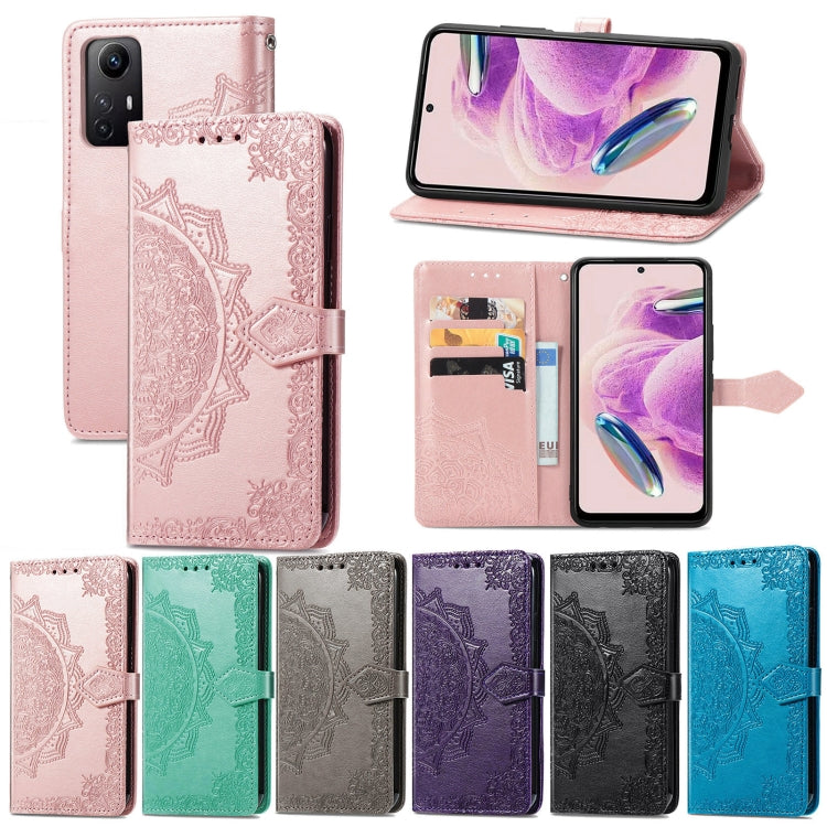 For Xiaomi Redmi Note 12S Mandala Flower Embossed Leather Phone Case(Rose Gold) by buy2fix