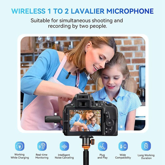 One by Two 3 in 1 Mini Wireless Lavalier Microphones for iPhone / Android / Camera with Noise Reduction Function by buy2fix