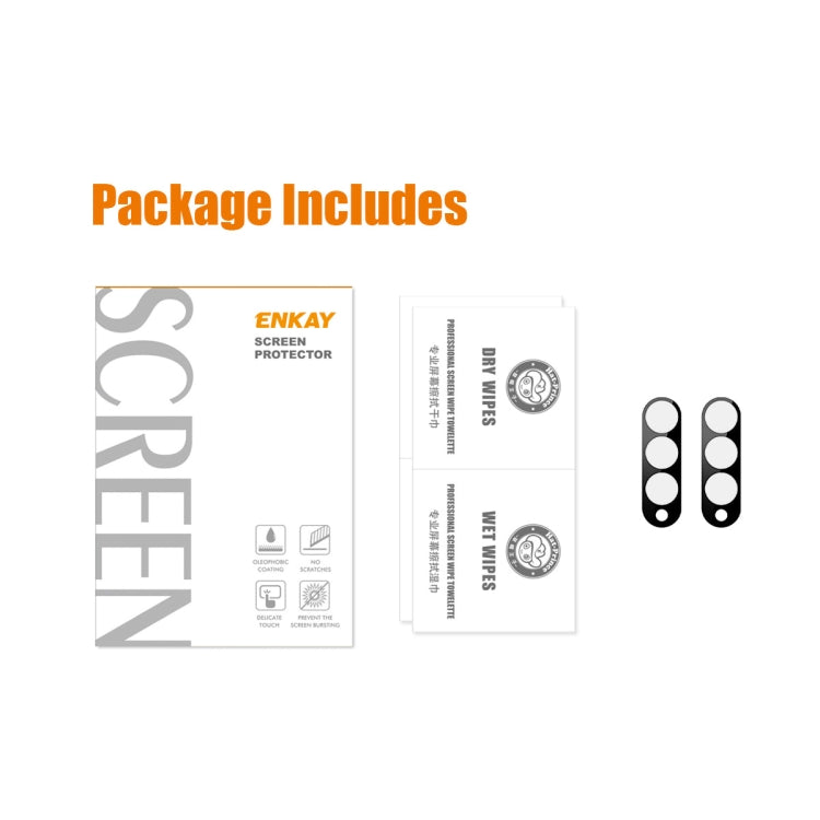 For Smasung Galaxy Z Fold5 2pcs ENKAY Hat-Prince 9H Rear Camera Lens Tempered Glass Film(Black) by ENKAY