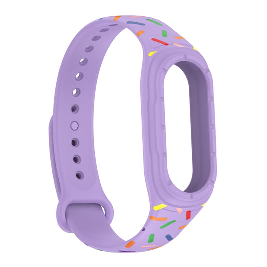 For Xiaomi Mi Band 8 ENKAY Hat-Prince Full Coverage Screen Protector + Adjsutable Silicone Sport Loop Strap Watchband(Purple) by ENKAY