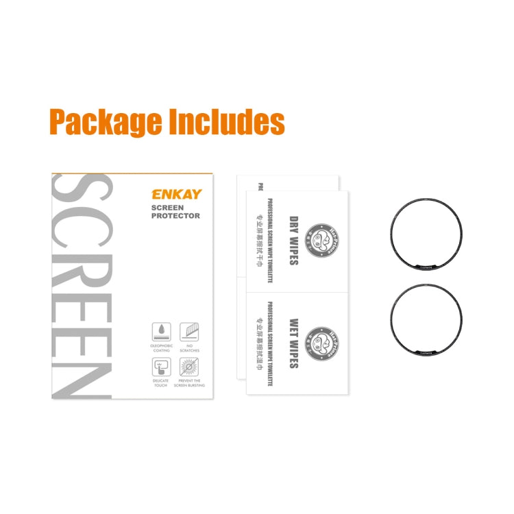 For Garmin Fenix 7S Pro 2pcs ENKAY 3D Full Coverage Soft PC Edge PMMA HD Screen Protector Film by ENKAY