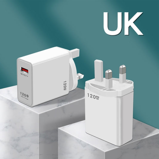 120W USB Super Fast Charging Charger, Plug Size:UK Plug by buy2fix