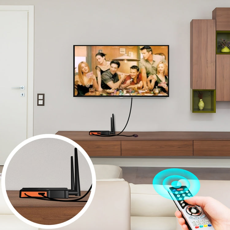 009 200m HD Video Transmitter Receiver WIFI 5.8 Wireless Display Dongle Adapter(EU Plug) by buy2fix