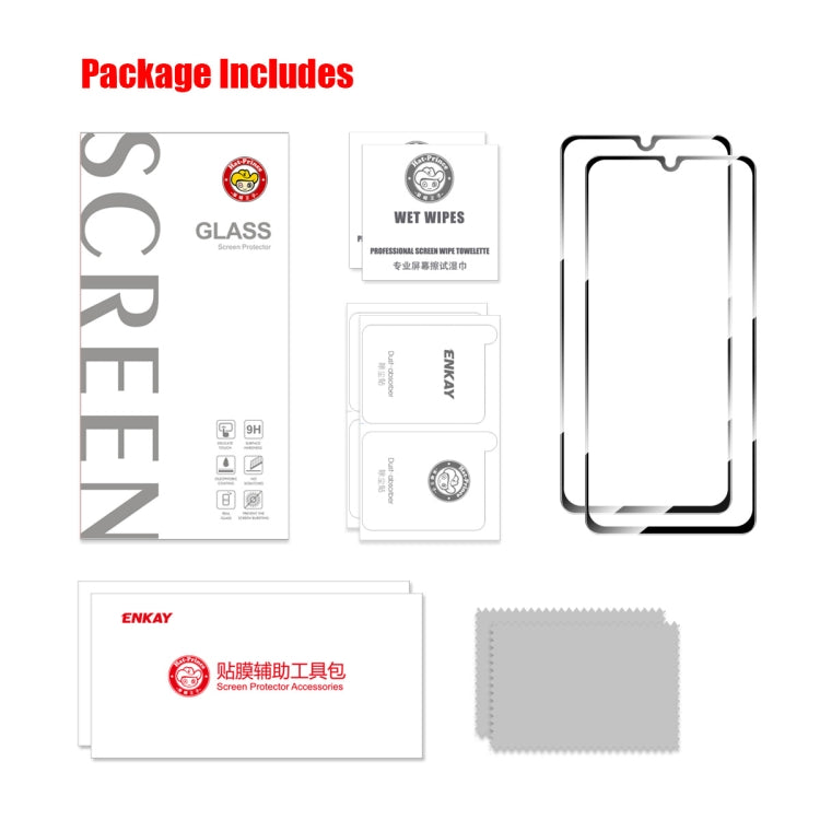 For Huawei nova Y71 / Enjoy 60 2pcs ENKAY Full Glue High Aluminum-silicon Tempered Glass Film by ENKAY