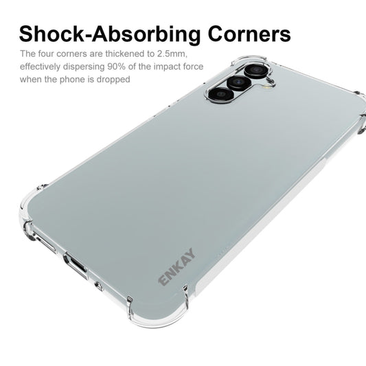 For Smausng Galaxy A54 5G ENKAY Transparent TPU Shockproof Phone Case with Glass Film by ENKAY