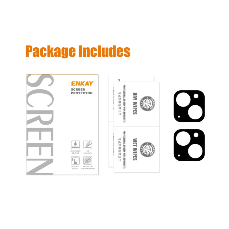 For iPhone 15 / 15 Plus 2pcs ENKAY Hat-Prince 9H Rear Camera Lens Tempered Glass Film by ENKAY