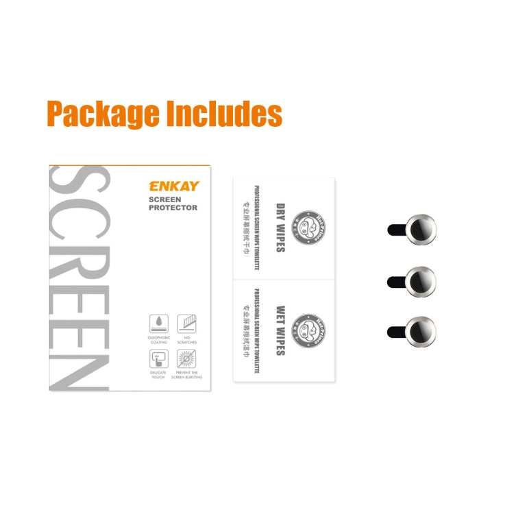 For iPhone 15 Pro / 15 Pro Max ENKAY 9H Rear Lens Aluminium Alloy Tempered Glass Film(Silver) by ENKAY