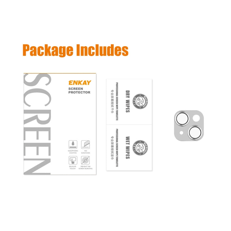 For iPhone 15 / 15 Plus ENKAY Aluminium Alloy Tempered Glass Lens Cover Film(Yellow) by ENKAY