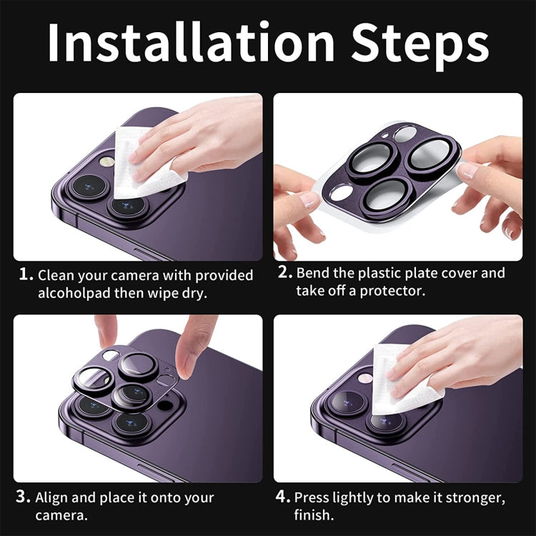 For iPhone 15 Pro / 15 Pro Max ENKAY Anti-reflection Camera Lens Aluminium Alloy Tempered Glass Film(Black) by ENKAY