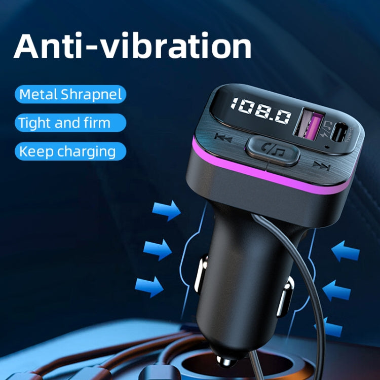 CS3 With 3 Charging Cables 66W Car Charger MP3 Player Bluetooth FM Transmitter by buy2fix