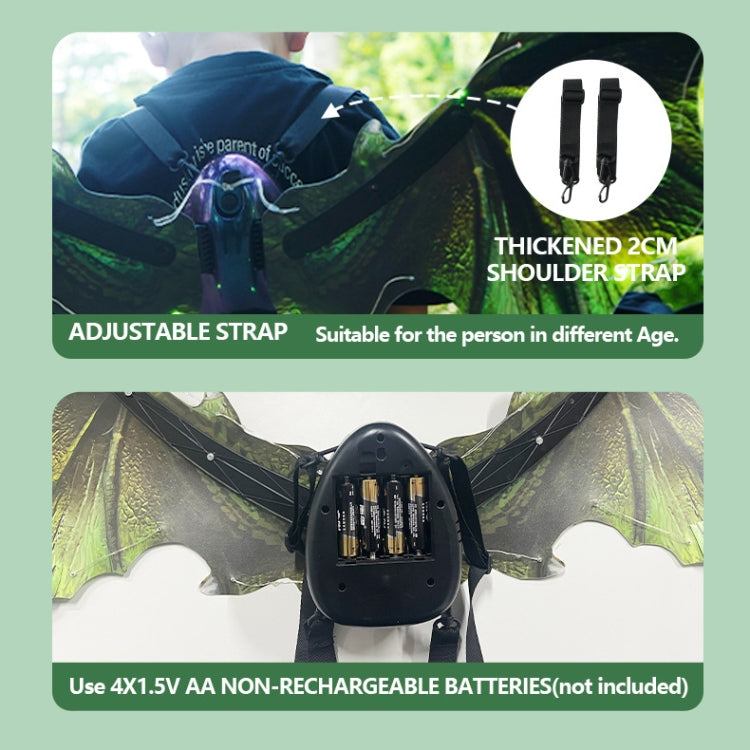 Rockwoo R02 Electric Dinosaur Wings with Lighting and Music(Green) by buy2fix