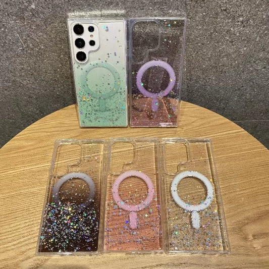 For Samsung Galaxy S23+ 5G Magsafe Glitter TPU Phone Protective Case(Green) by buy2fix