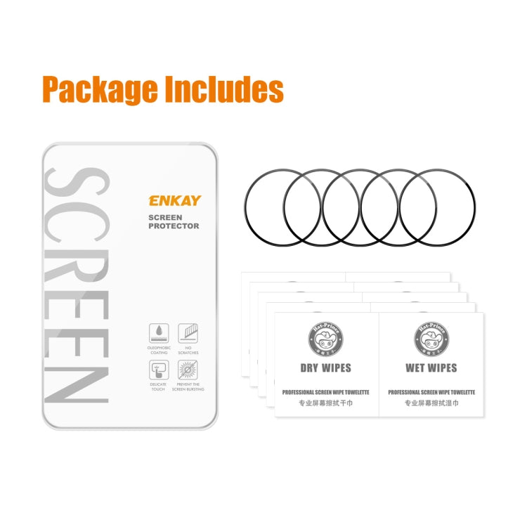 For Samsung Galaxy Watch6 Classic 43mm 5pcs ENKAY 3D Full Coverage Soft PC Edge PMMA HD Screen Film by ENKAY