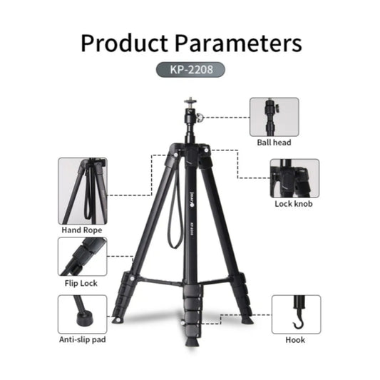 JMARY KP2208 Photography Live Streaming 1.7m Fill Light Camera Metal Tripod Holder by Jmary