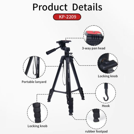 JMARY KP2209 Horizontal Extension Rod Cell Phone Camera Folding Tripod Stand by Jmary