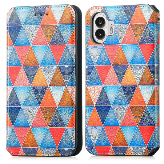 For Nothing Phone 2 CaseNeo Colorful Magnetic Leather Phone Case(Rhombus Mandala) by buy2fix