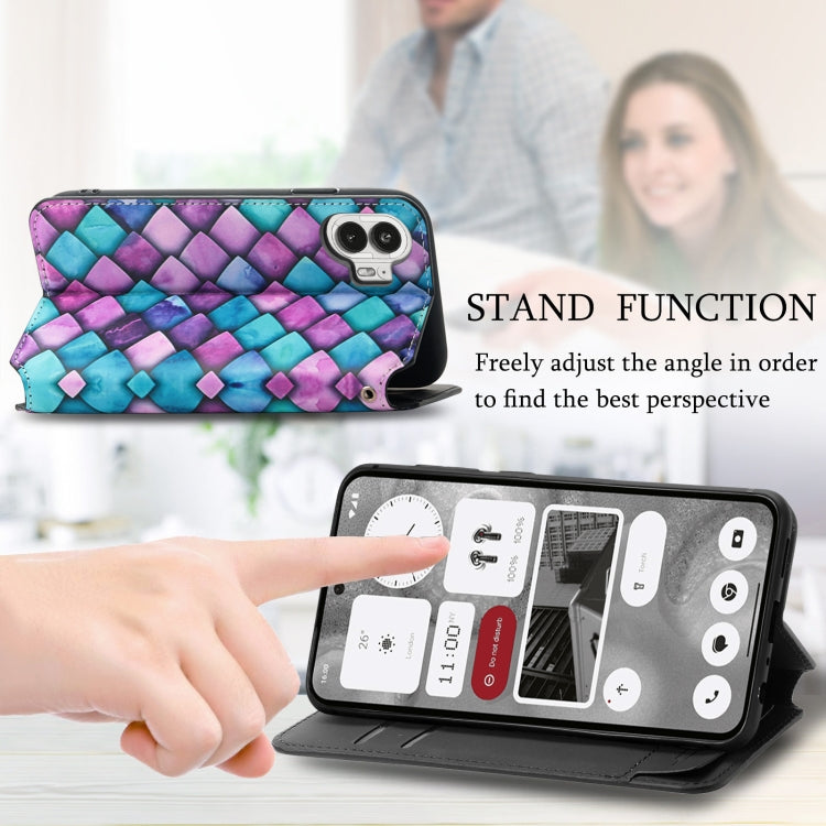 For Nothing Phone 2 CaseNeo Colorful Magnetic Leather Phone Case(Nordic Rhombus) by buy2fix