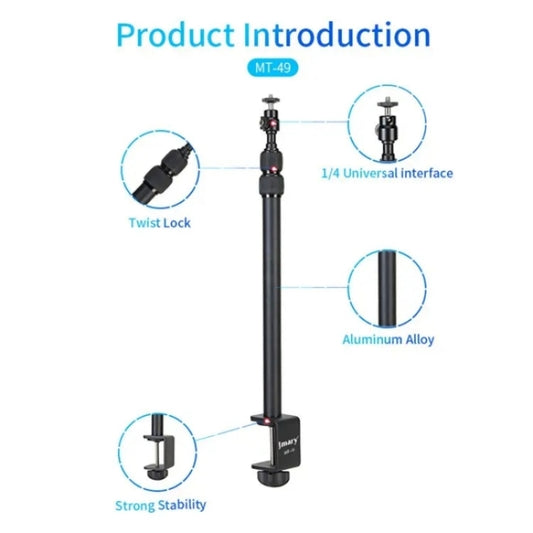 JMARY MT-49 For LED Video Light Clip Stand Adjustable Clamp Desk Mount Light Stand by Jmary