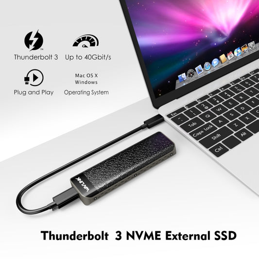 Wavlink UTE02 Thunderbolt 3 NVME M.2 Solid State Leather Metal SSD External Hard Drive Box by WAVLINK