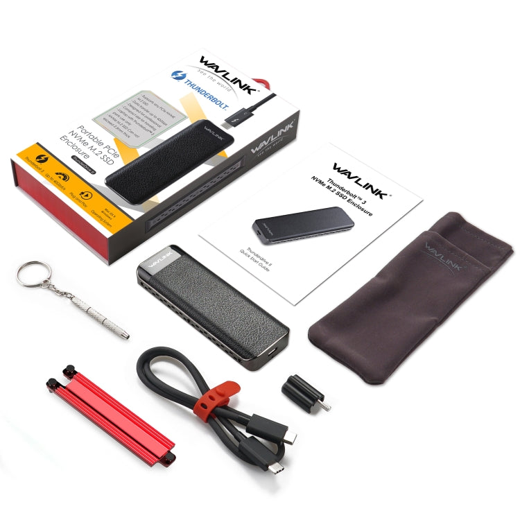 Wavlink UTE02 Thunderbolt 3 NVME M.2 Solid State Leather Metal SSD External Hard Drive Box by WAVLINK