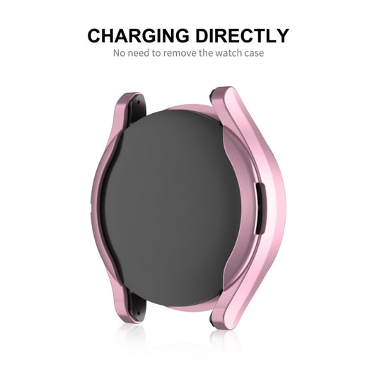 For Samsung Galaxy Watch6 Classic 43mm ENKAY Hat-Prince Electroplated Soft TPU Case + 0.2mm 9H Glass Screen Protector(Pink) by ENKAY