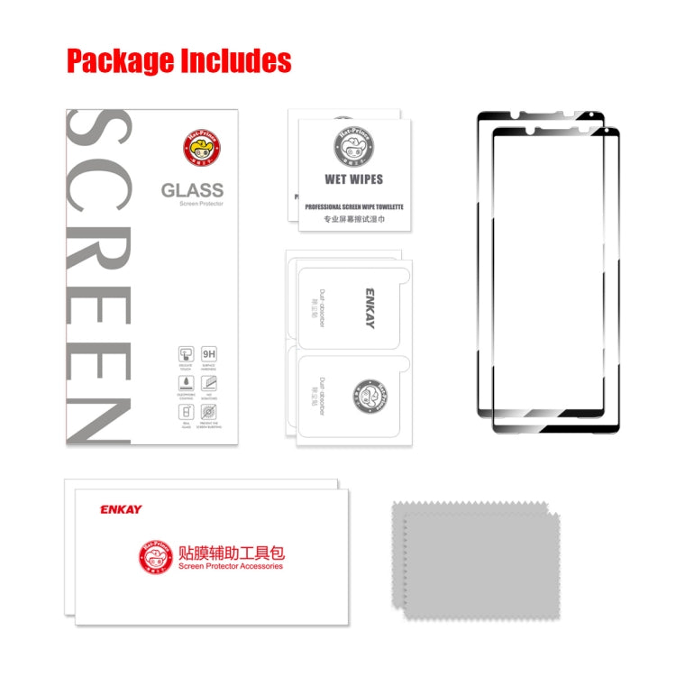 For Sony Xperia 1 V 2pcs ENKAY Full Glue High Aluminum-silicon Tempered Glass Film by ENKAY