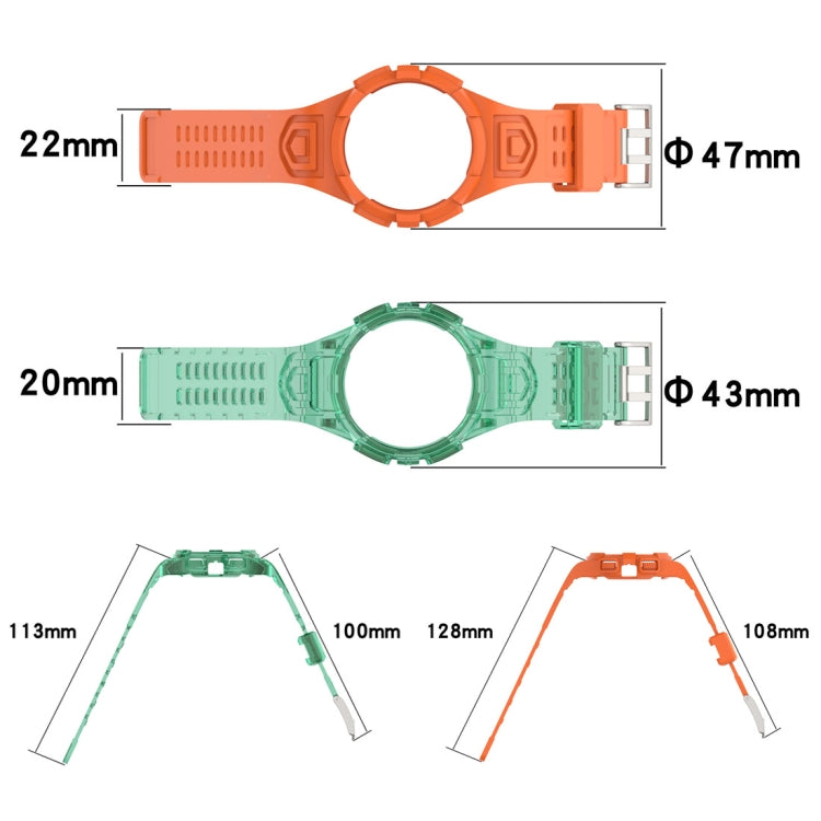 For Samsung Galaxy Watch6 40mm TPU Integrated Silicone Watch Band(Transparent Black) by buy2fix